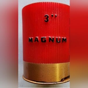 Vintage Red 3” Magnum Beer/Soda Can Koozie Shotgun Shell Rivers Edge, 4.25" Tall